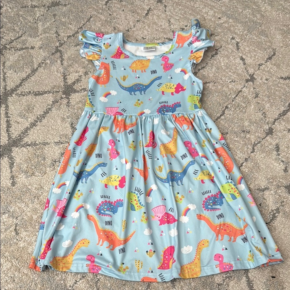 Colorful Dinosaur Print Dress